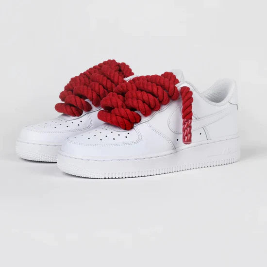 Custom Nike AIR Force 1 Sneaker - Rope Red